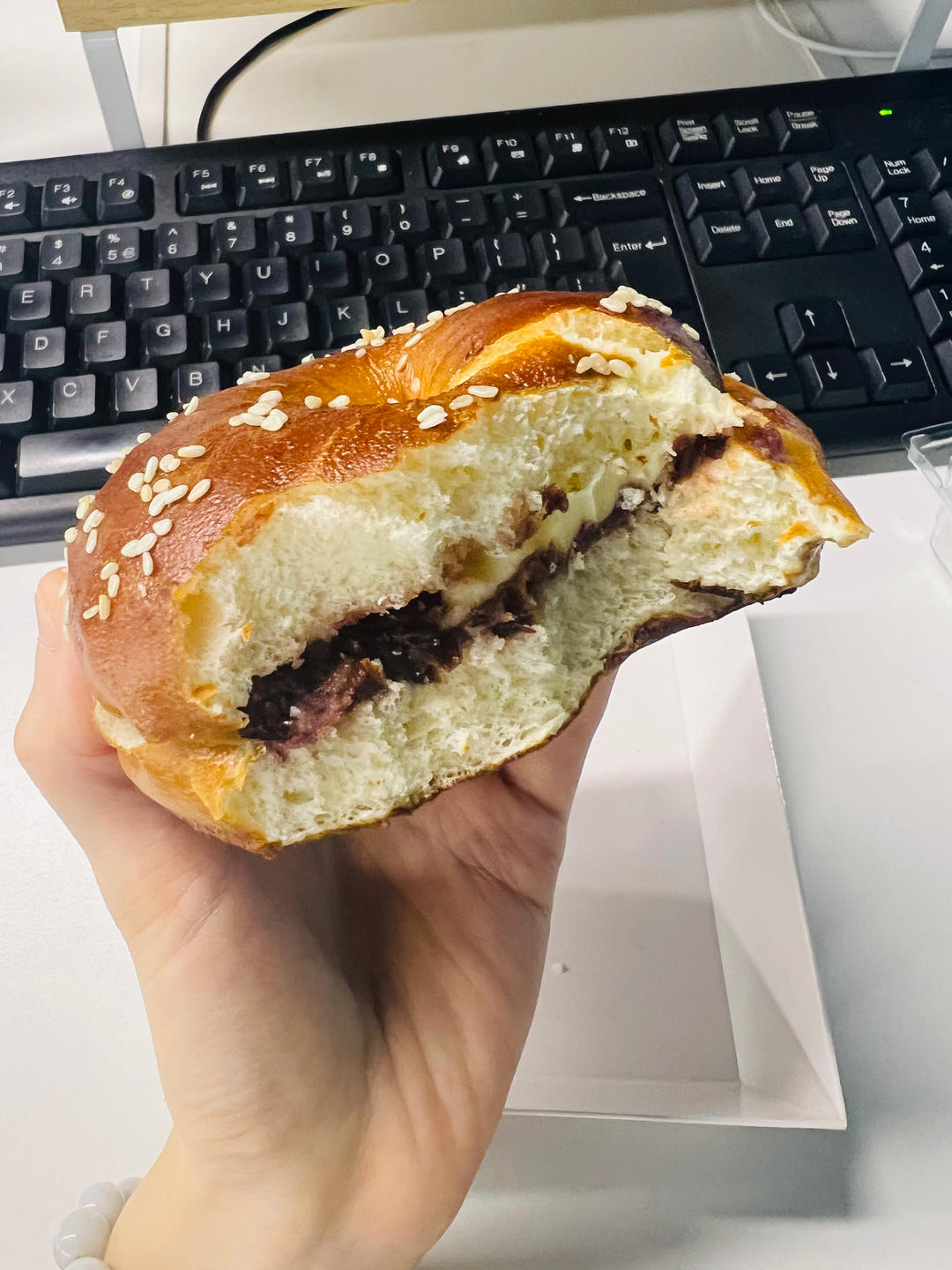 红豆黄油贝果