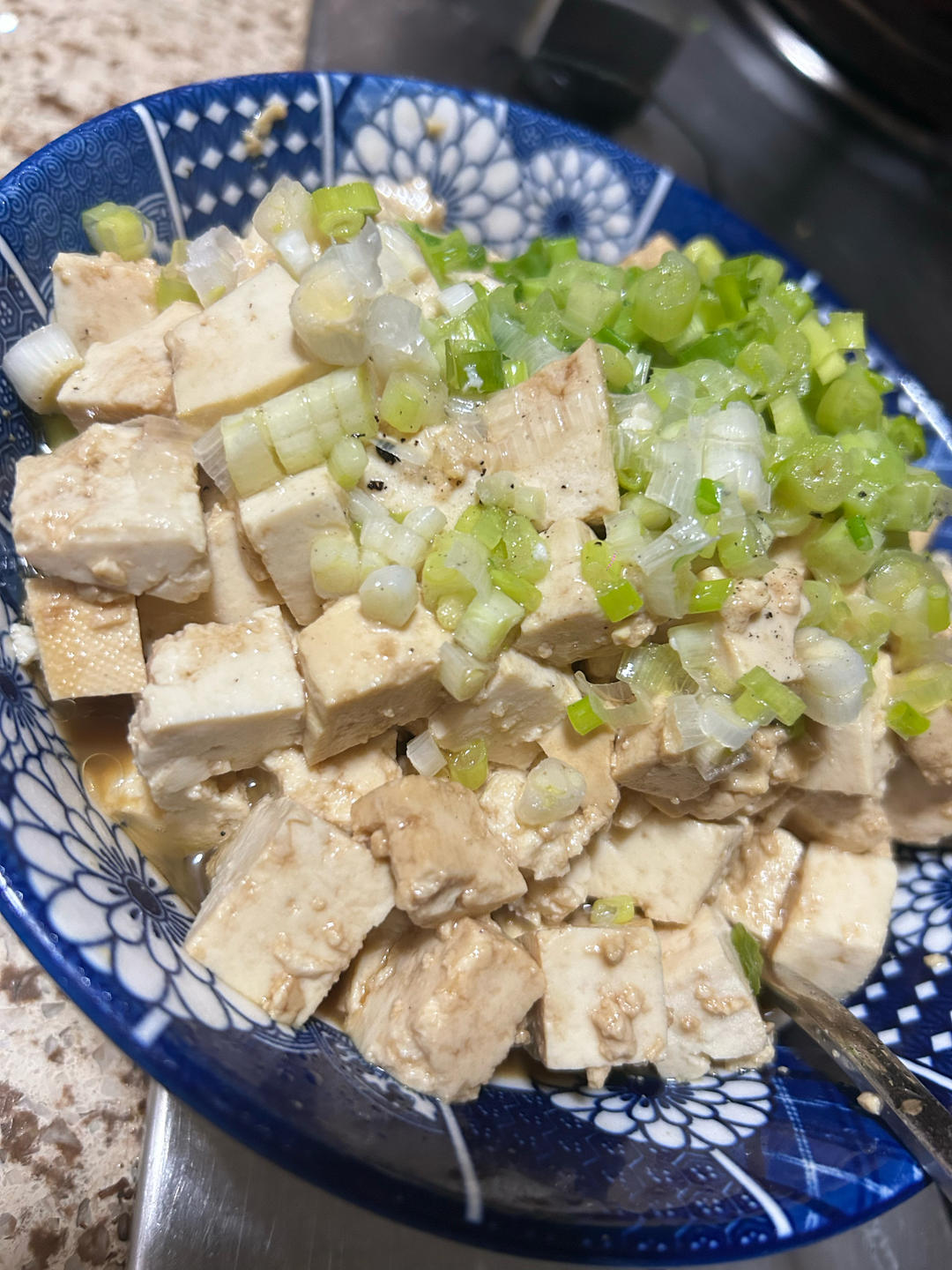 快手简易小葱拌豆腐