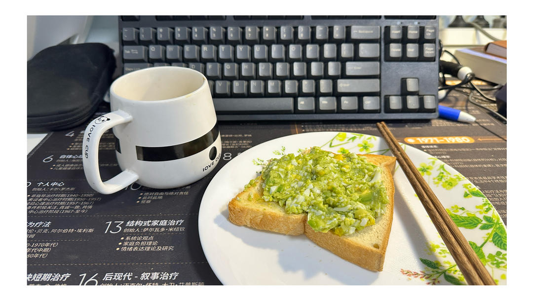 牛油果鸡蛋沙拉配焦糖黄油煎吐司