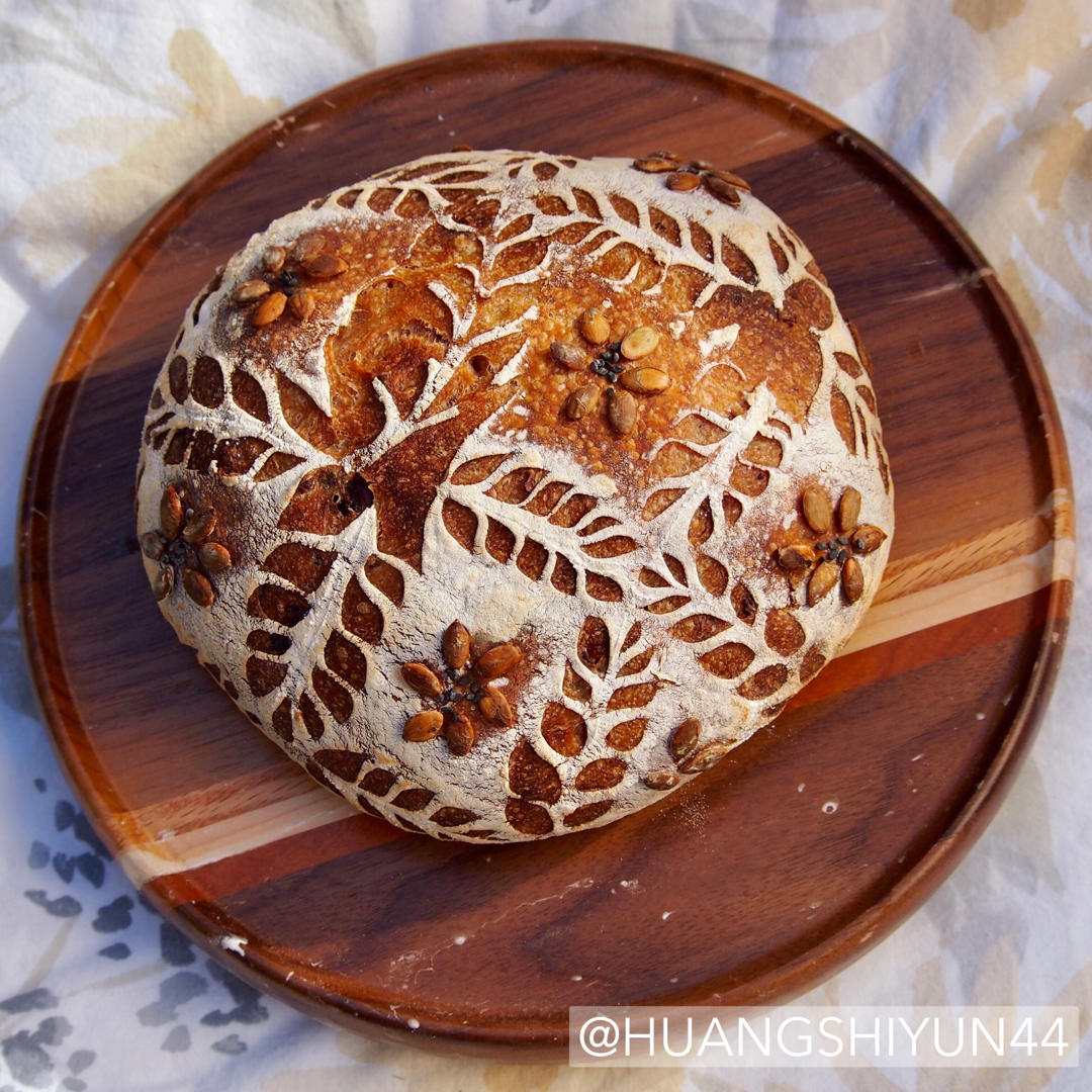 紫薯黑芝麻天然酵种欧包丨健康·烘焙