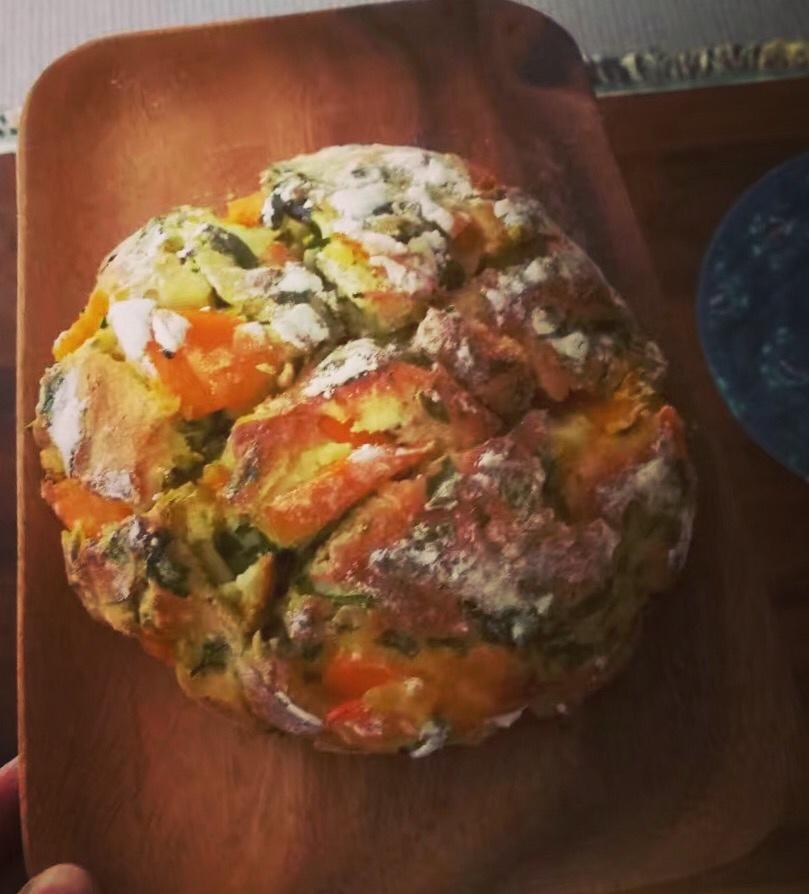 菠菜南瓜奶酪丹波面包丨健康·烘焙
