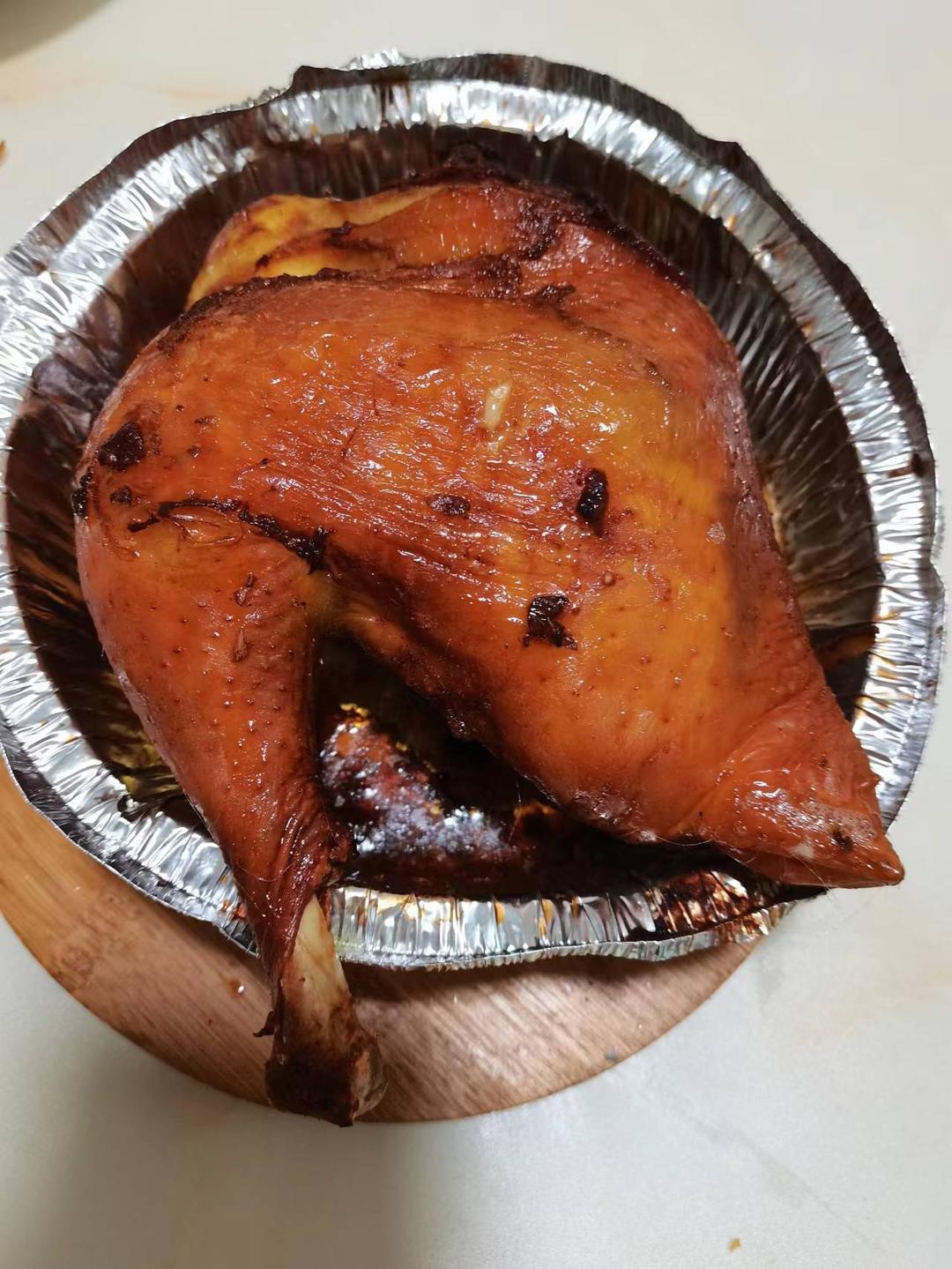 好吃到爆的空气炸锅烤鸡，皮脆肉嫩真的绝