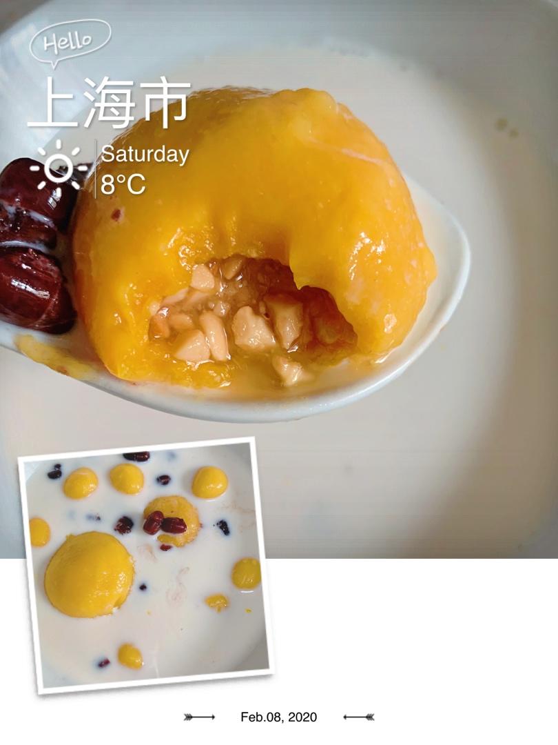 牛奶豆沙南瓜汤圆