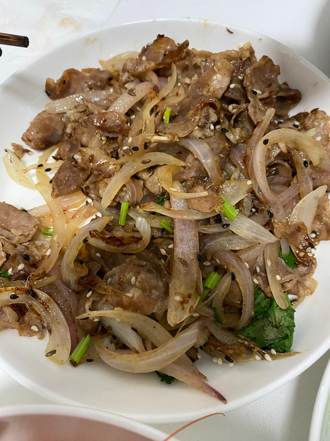 🔥浓浓烧烤味❗️㊙️快手葱爆孜然羊肉片