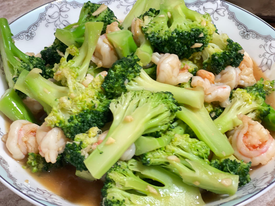 减肥去脂的西兰花炒虾仁