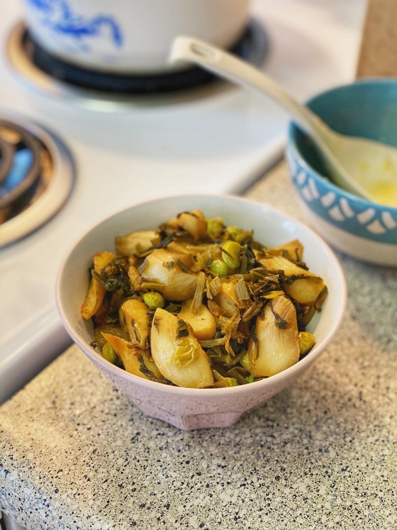 雪菜茭白炒毛豆