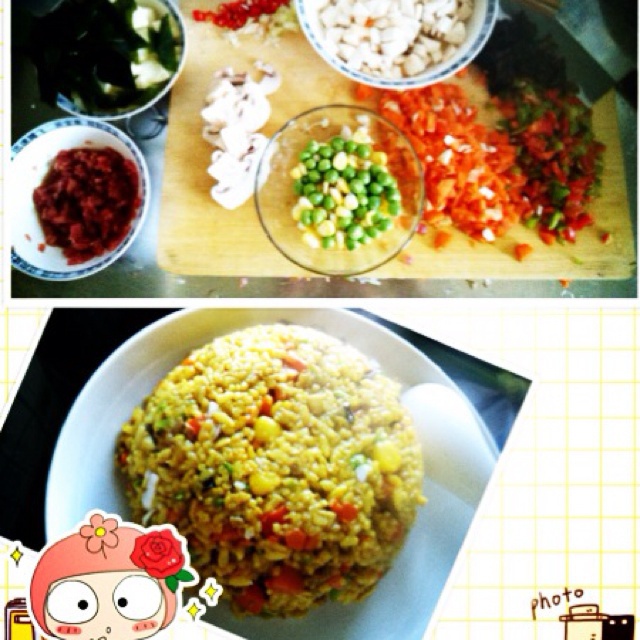 杏鲍菇咖喱炒饭