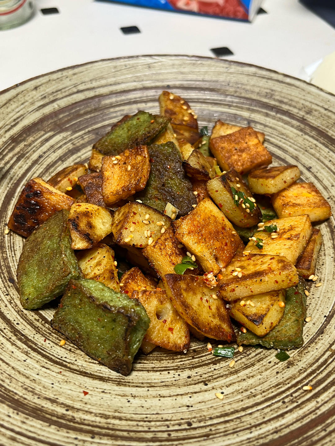 爆改孜然锅圈鱼豆腐煎土豆