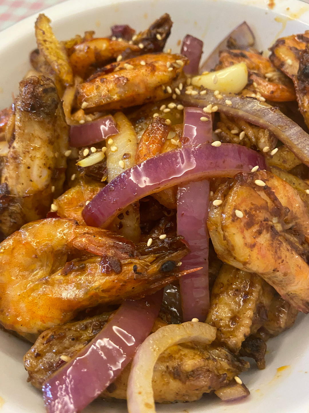 干锅鸡翅香辣虾🍤