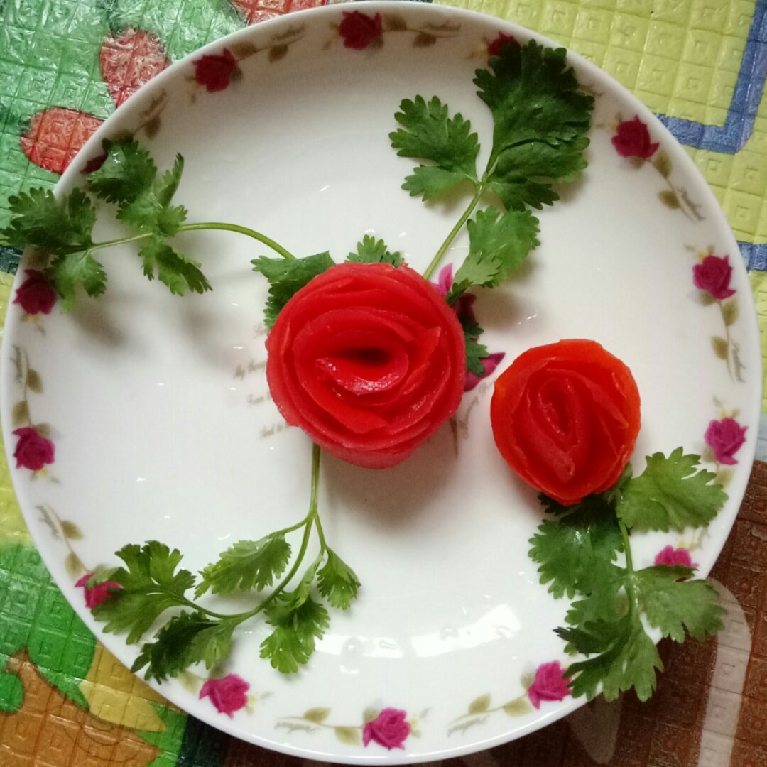 吃货学做好吃的做的番茄玫瑰花
