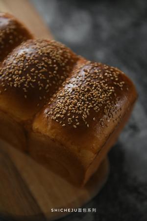 我的面包系列−-蜜豆芝麻吐司的做法 步骤9