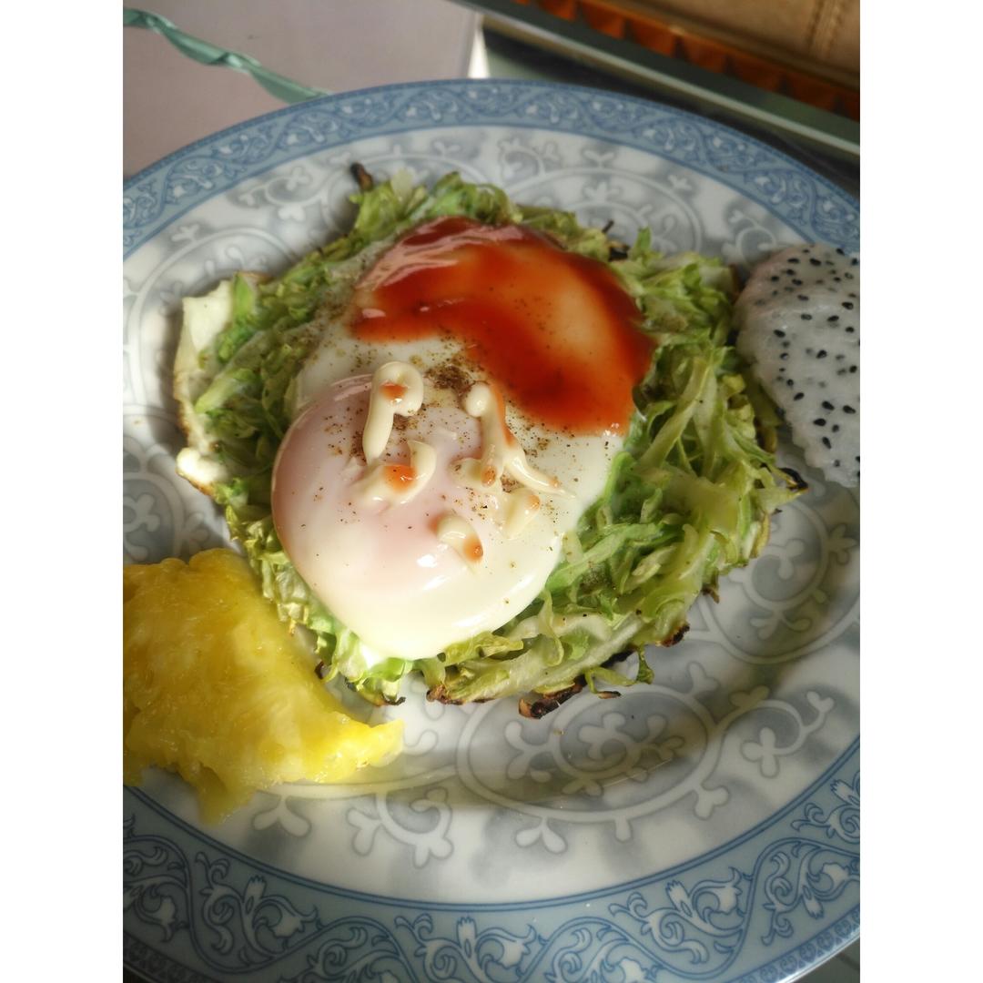 快手早餐料理-卷心菜烘蛋