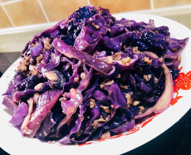 紫甘蓝炒肉末