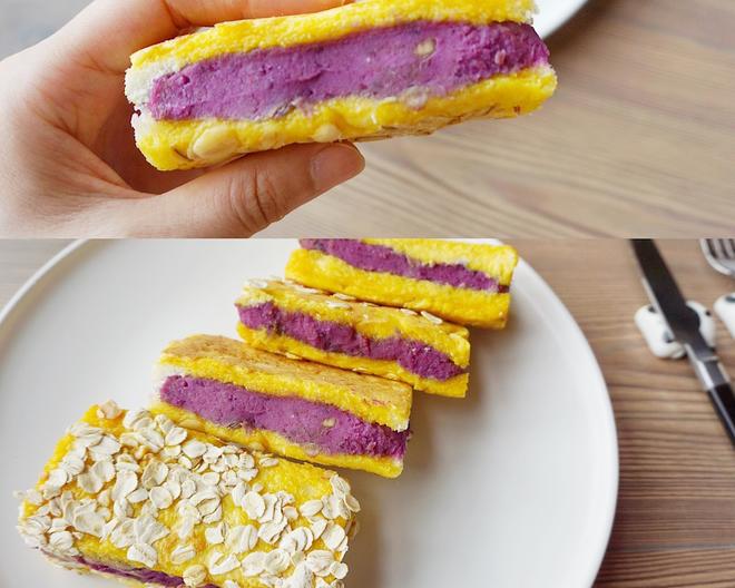 无油、无糖超美味【紫薯燕麦西多士】的做法