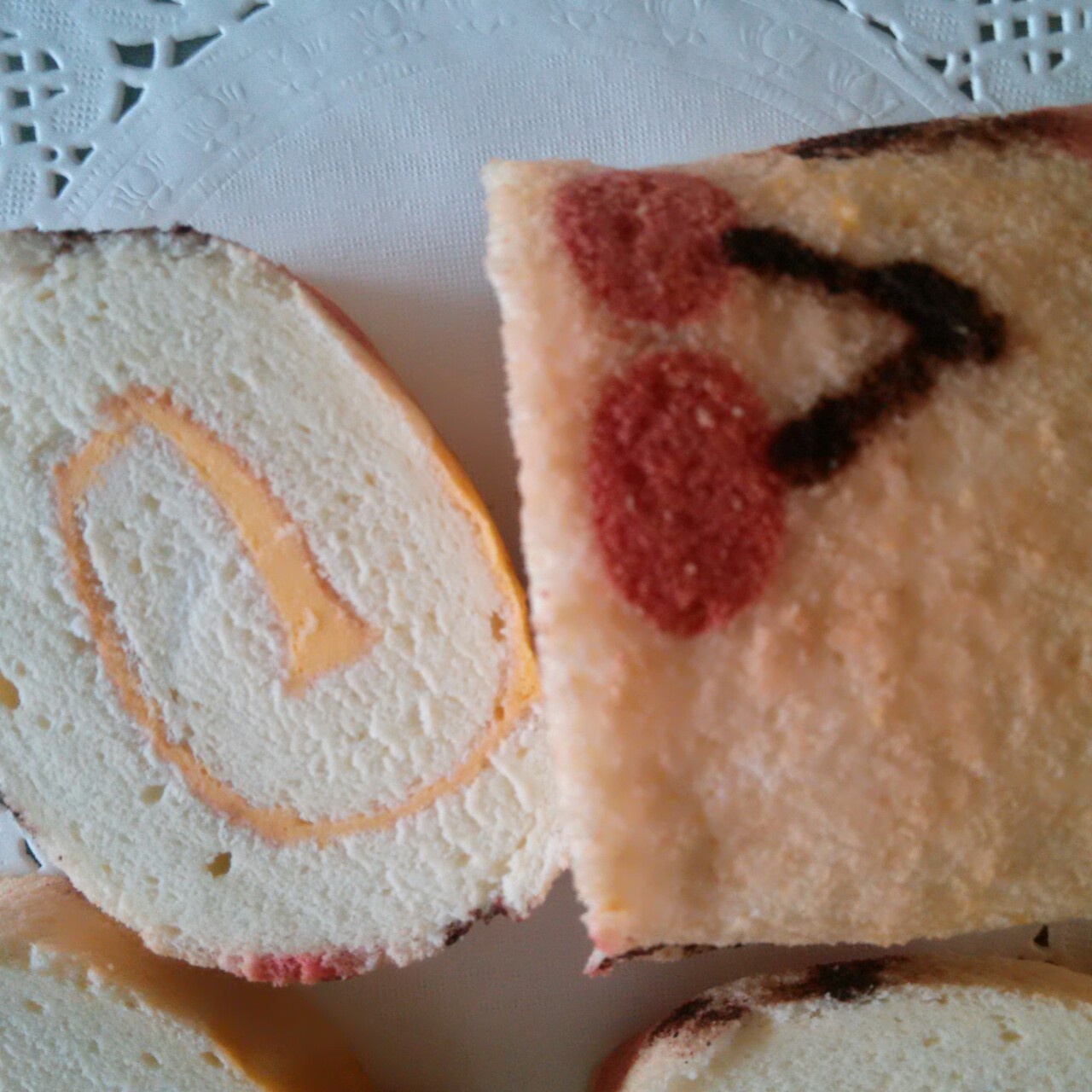 可爱樱桃彩绘瑞士卷