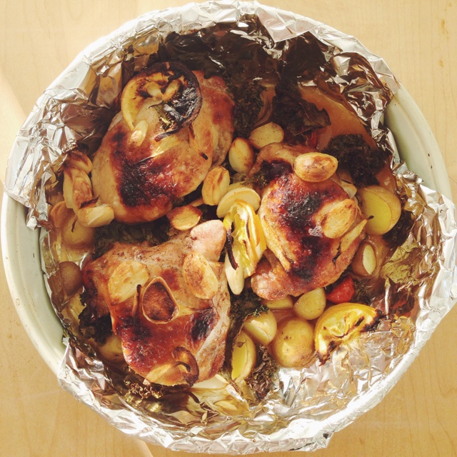 香蒜蕃茄烤鸡腿