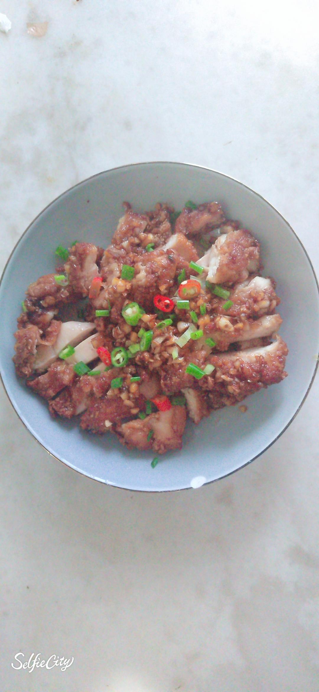 兄妹晚餐，蒜香鸡排