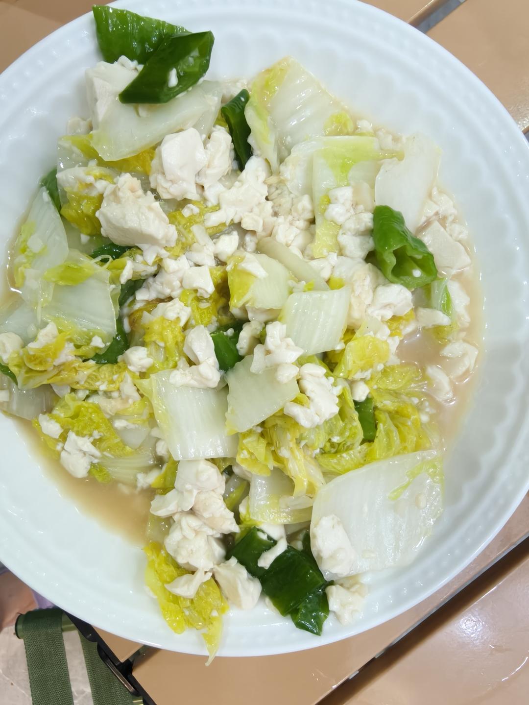 娃娃菜烧内酯豆腐