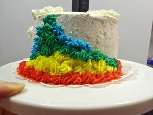超详细的黄桃夹心戚风彩虹蛋糕的做法 步骤36