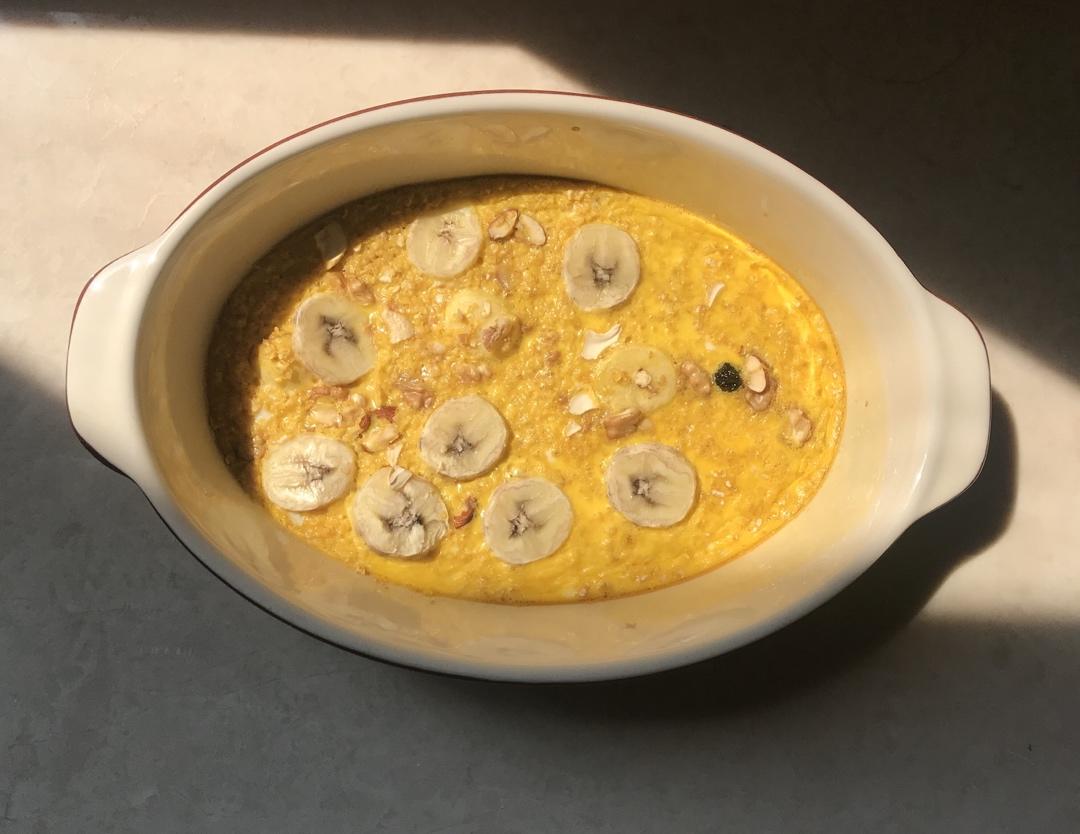 减脂餐：香蕉燕麦烤蛋奶