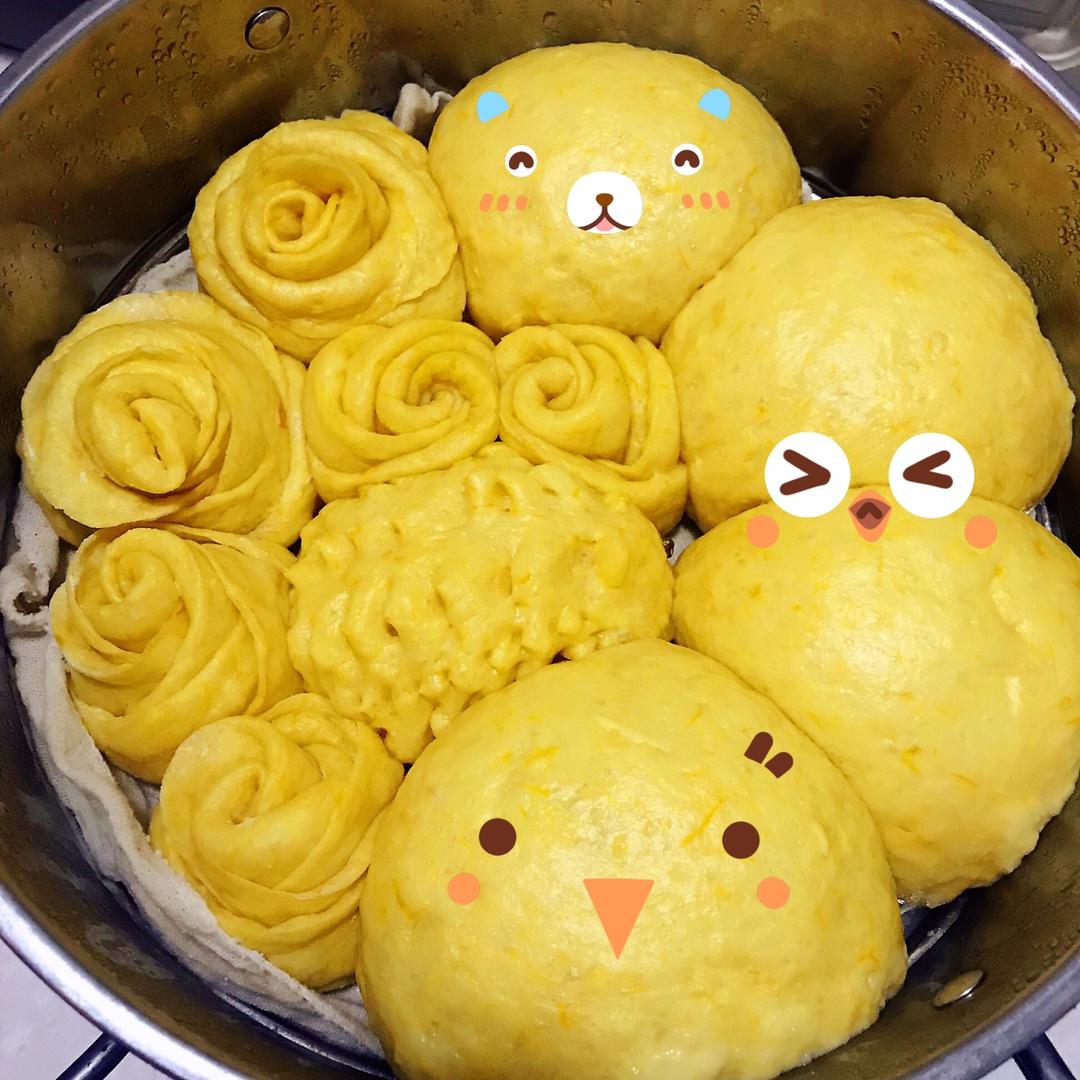 南瓜花卷馒头