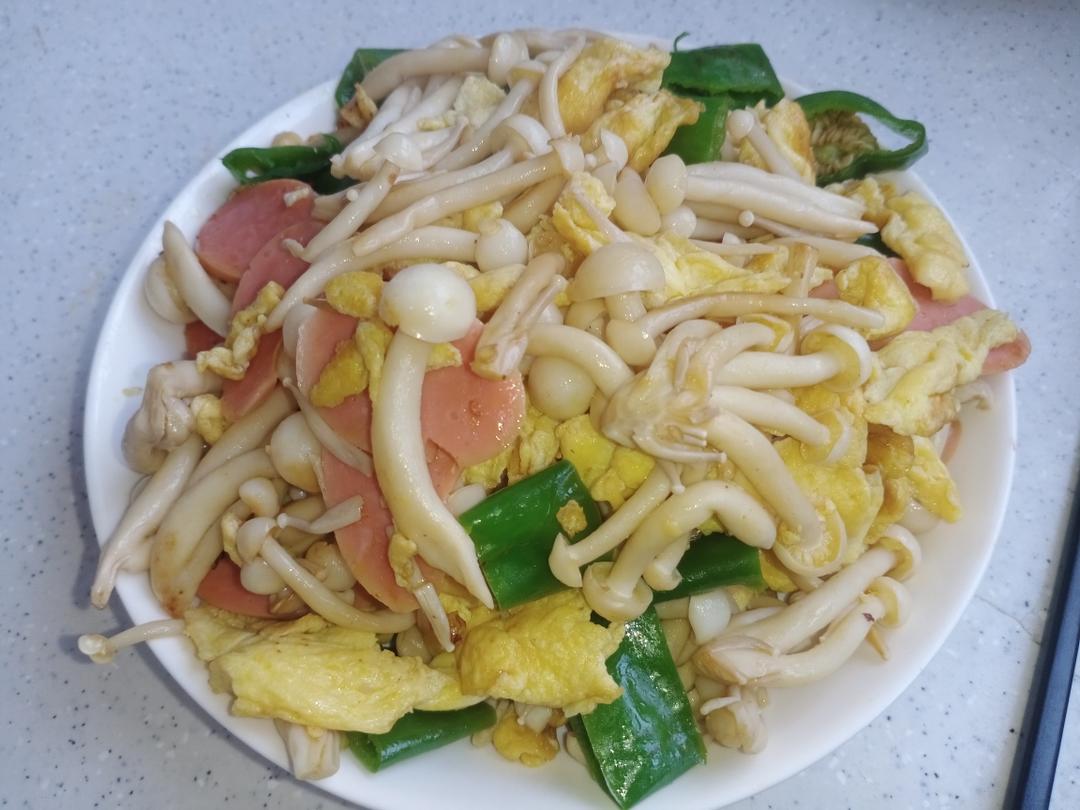 白玉菇炒火腿