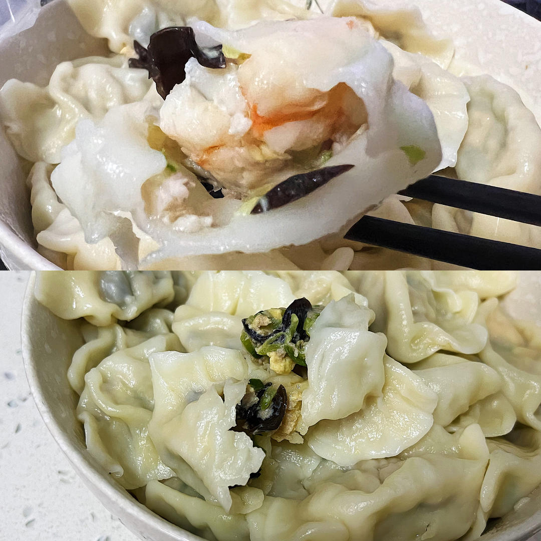 黄瓜虾仁鸡蛋饺子