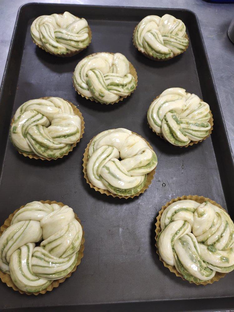 抹茶奶酥小金砖（70%中种吐司）