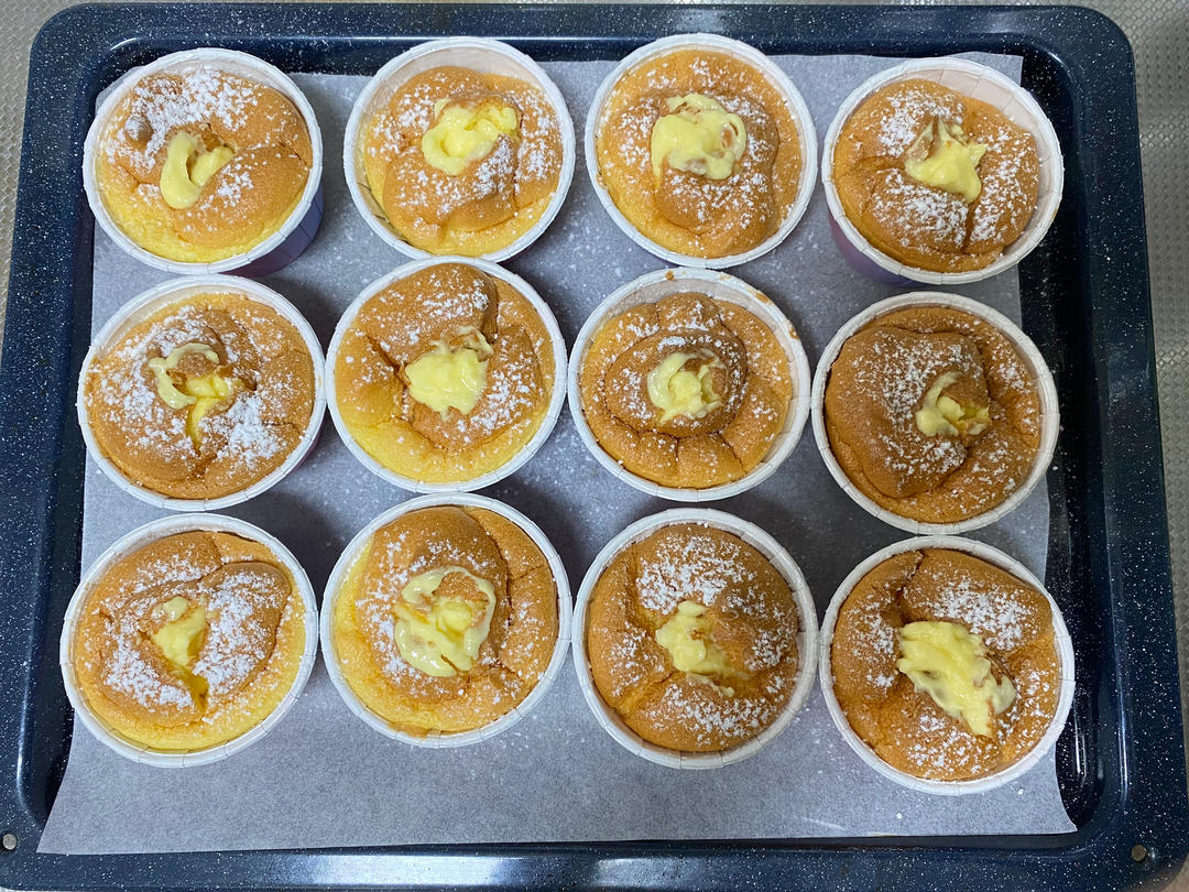 🌈🌈绵软甜蜜的北海道戚风杯💚💫附万能卡仕达酱配方