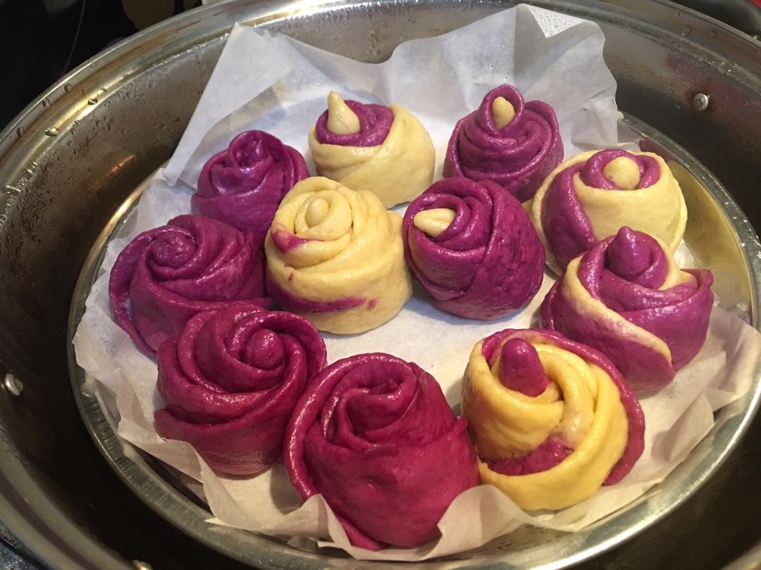 紫薯玫瑰馒头