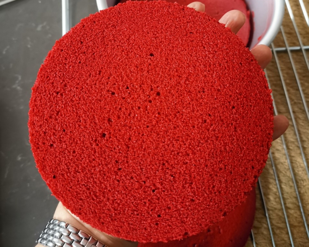 红丝绒磅蛋糕胚（6寸）的做法