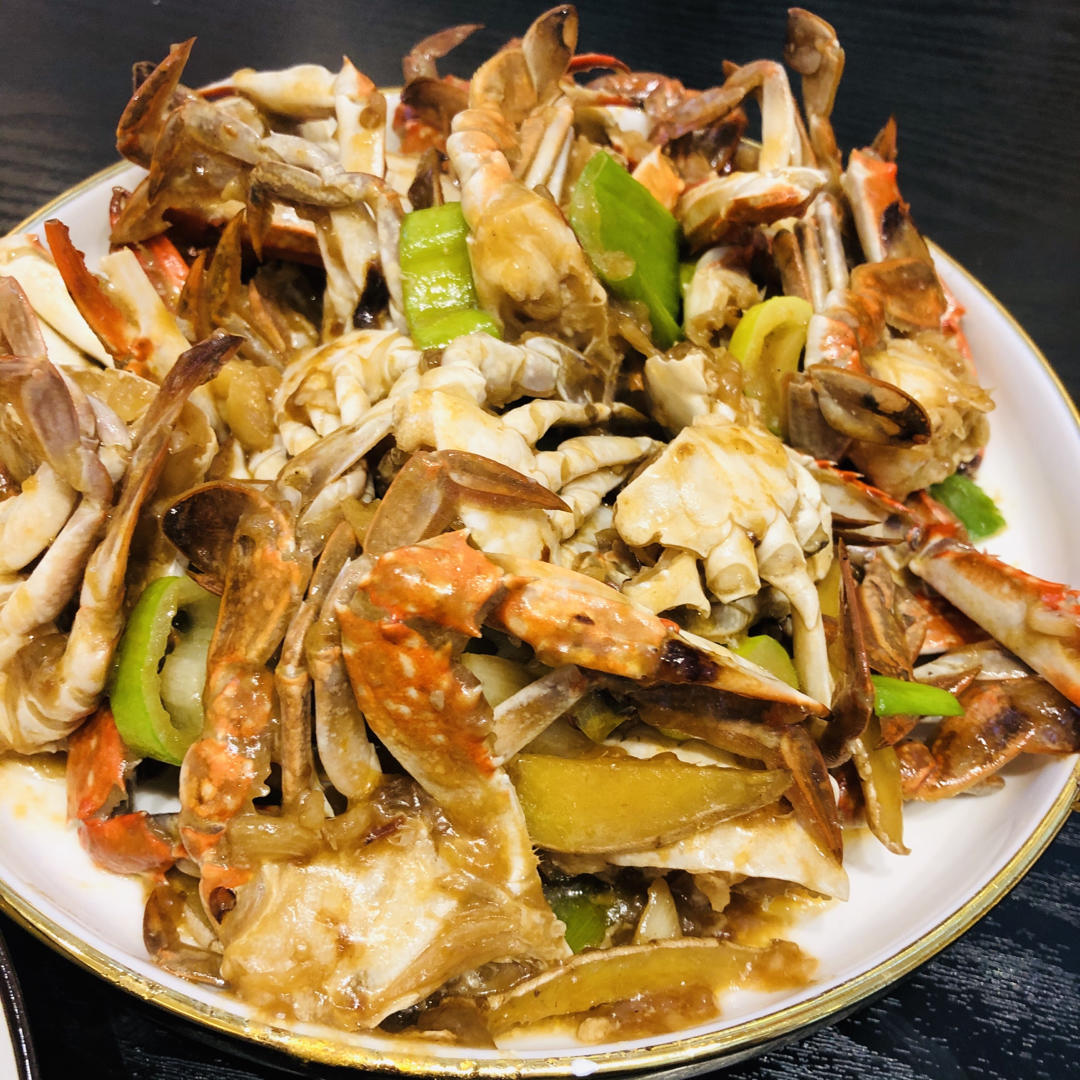 姜葱炒梭子蟹