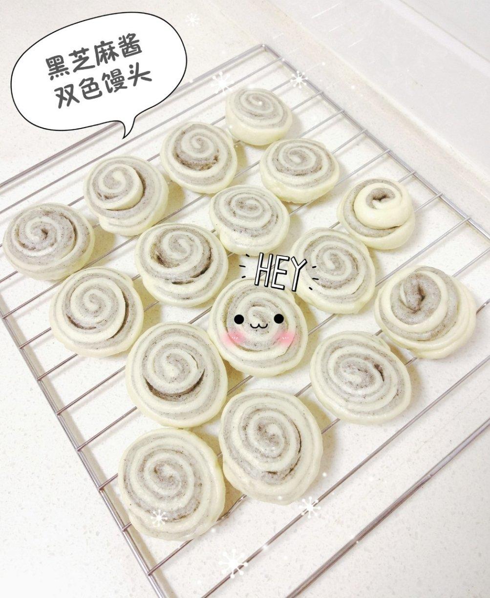 黑芝麻酱双色馒头