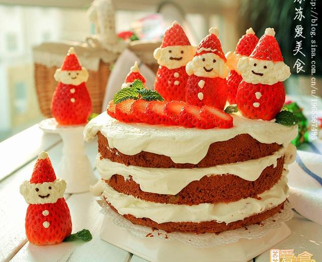 过个萌萌的美美的圣诞节【欢乐滴雪景圣诞老人蛋糕】的做法