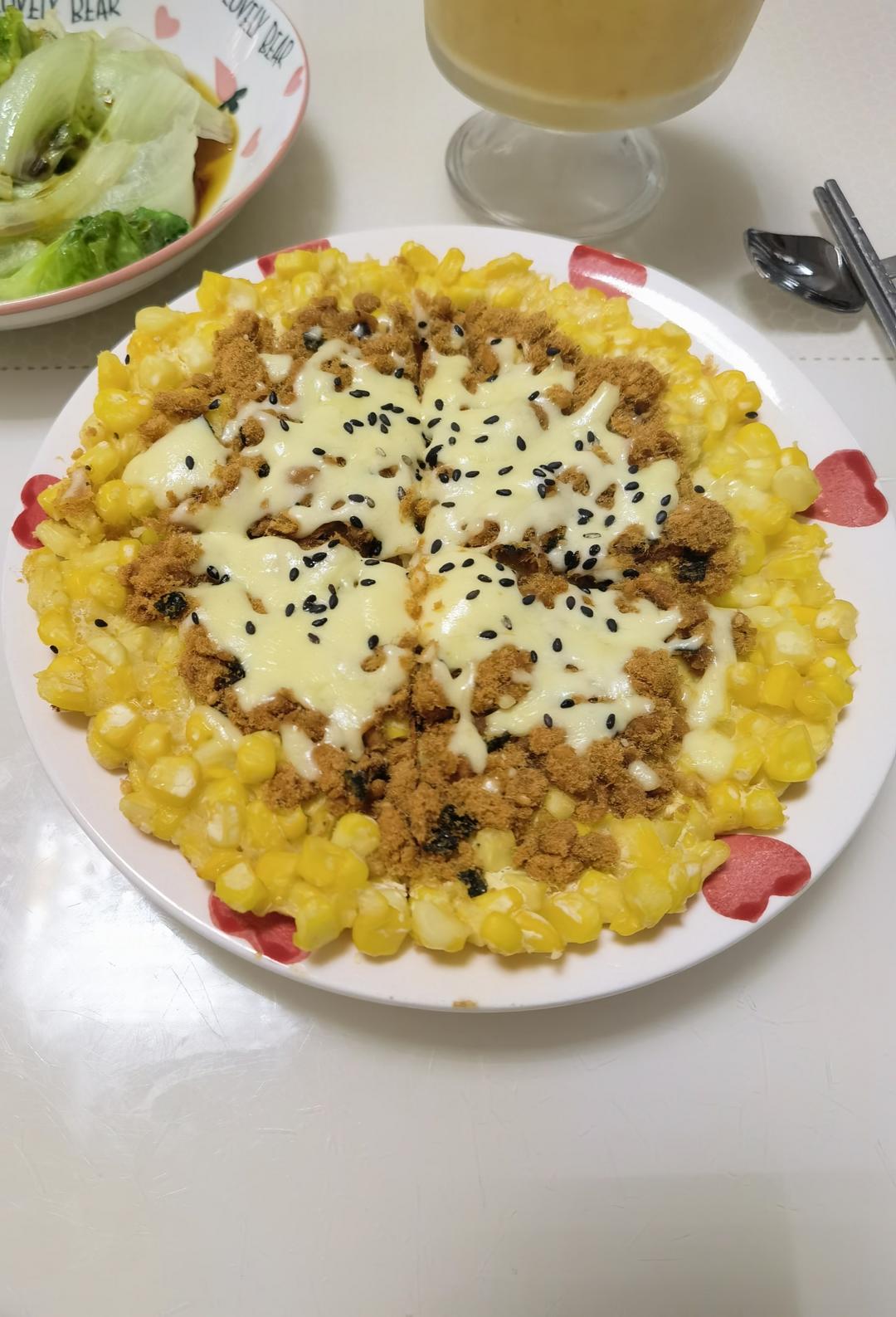 天啊❗️好吃哭了❗️酥脆拉丝的肉松芝士玉米烙