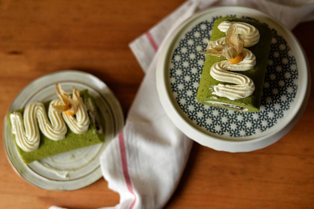 抹茶蜜豆蛋糕卷