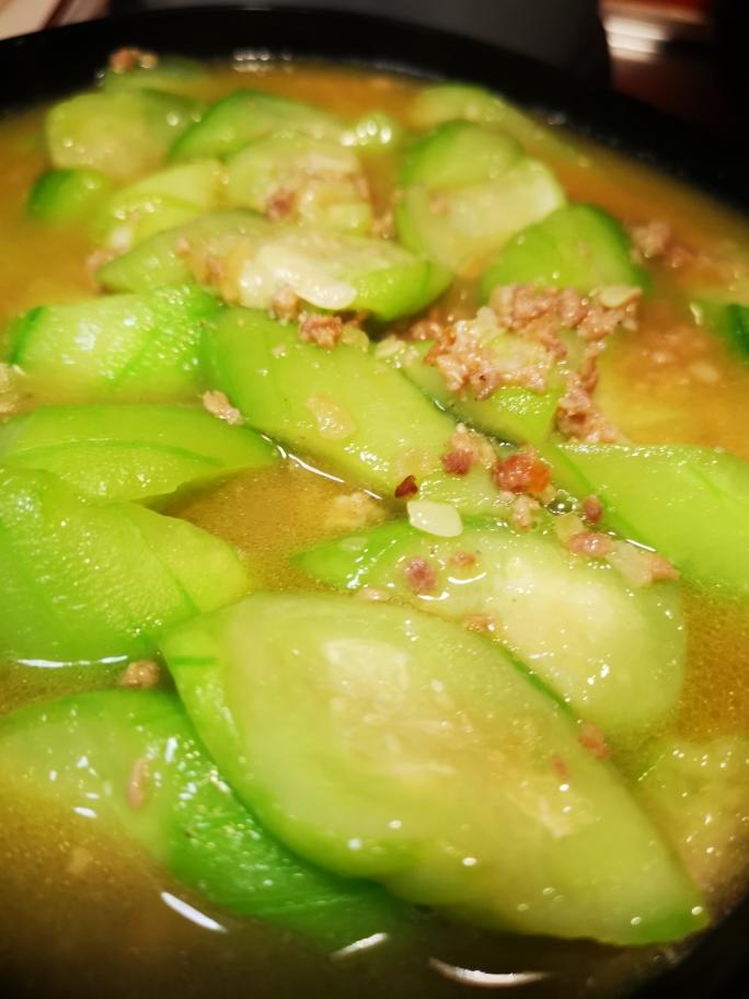 肉沫煮丝瓜的做法