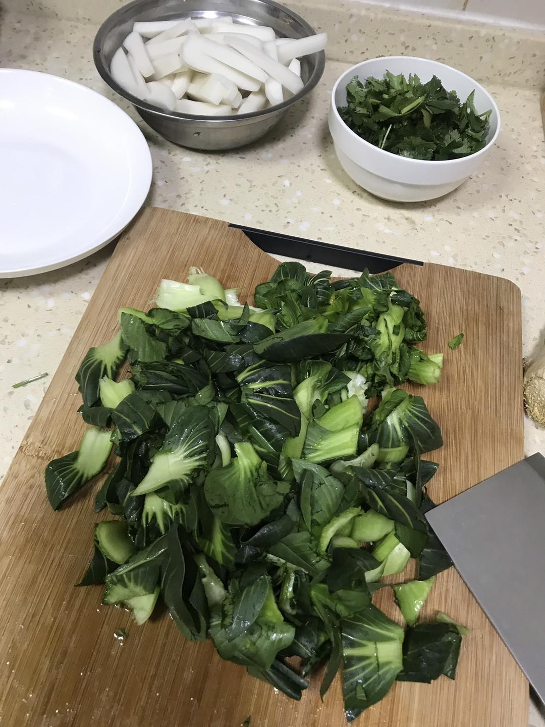 安吉特色青菜炒年糕（主食）的做法 步骤6