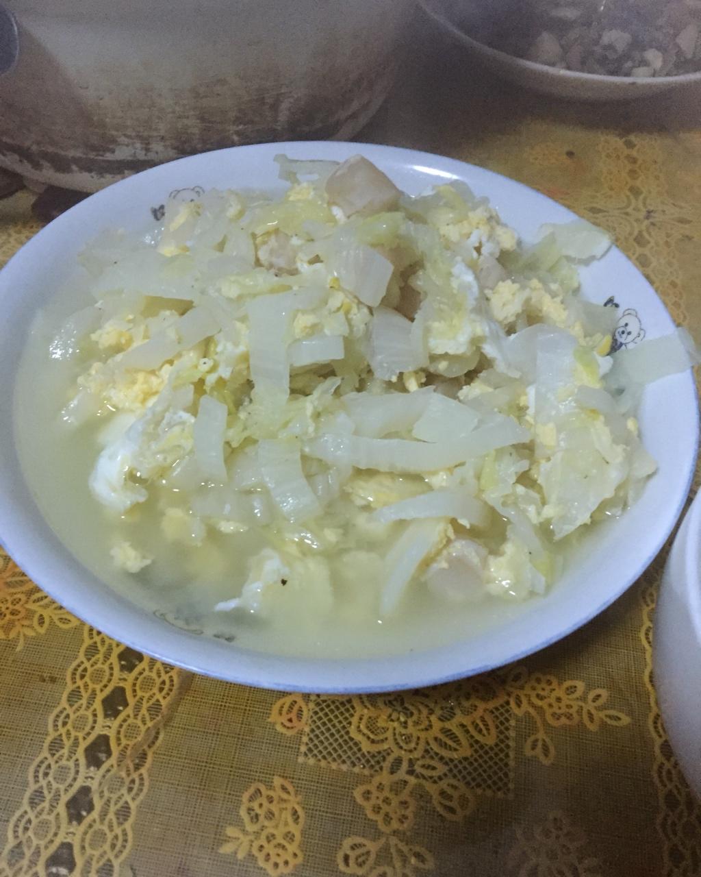 素赛螃蟹----干贝白菜滑蛋