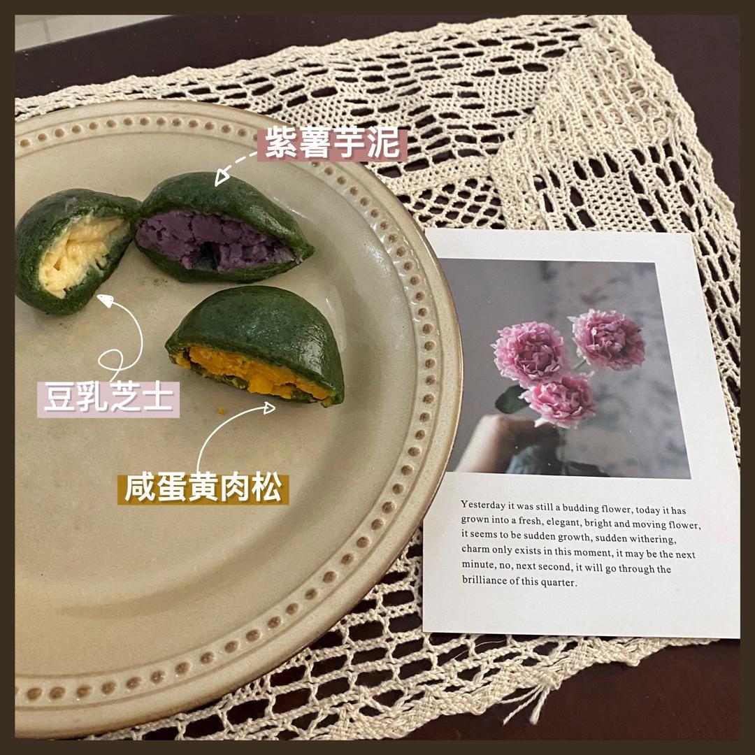 《Tinrry+》咸蛋黄肉松青团+红豆沙青团