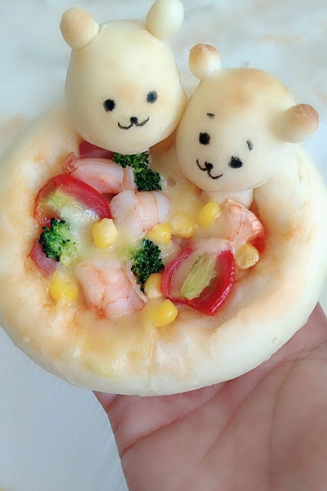 紫菱70做的可爱爱的小动物披萨