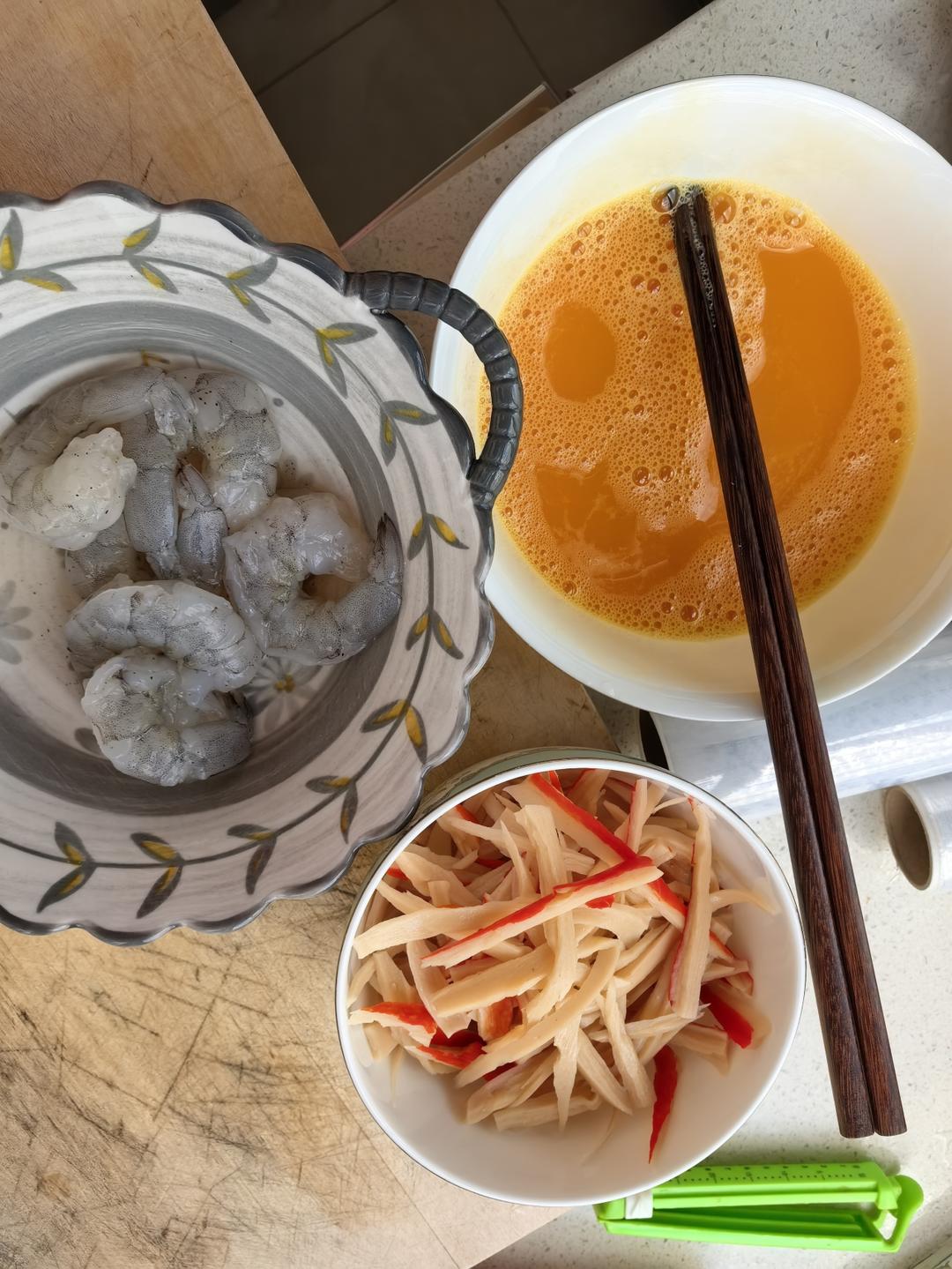 香嫩可口的蟹柳鸡蛋，太好吃了～