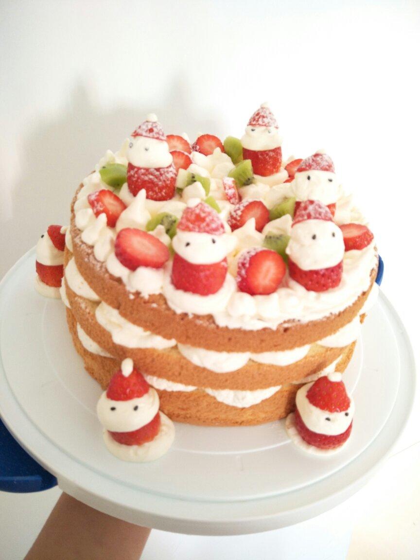 木子禾乃wing做的圣诞呆萌裸蛋糕