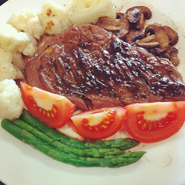 黑椒牛排（配土豆/鸡蛋，意面/蔬菜）