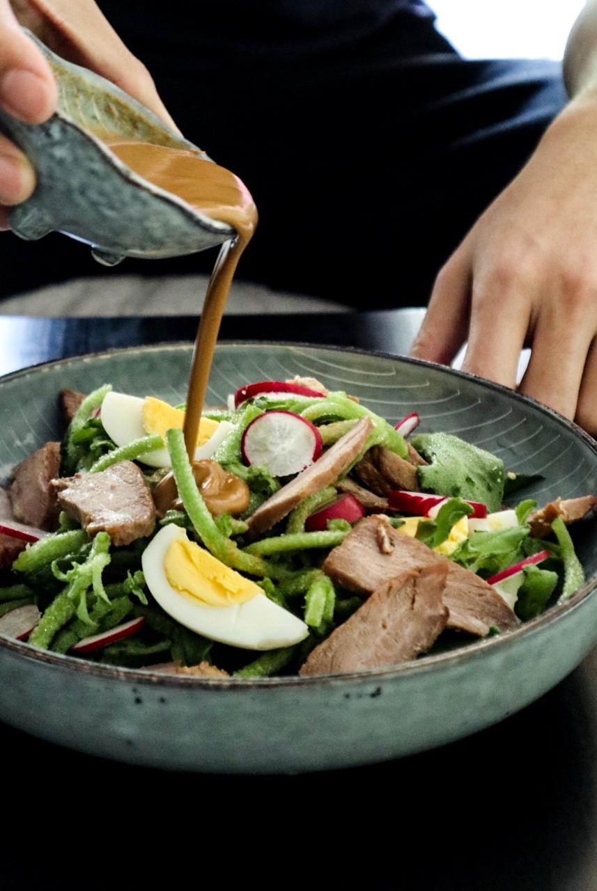 姗胖胖做的红腰豆烤肉冰草沙拉