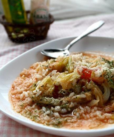 番茄卷心菜的risotto的做法