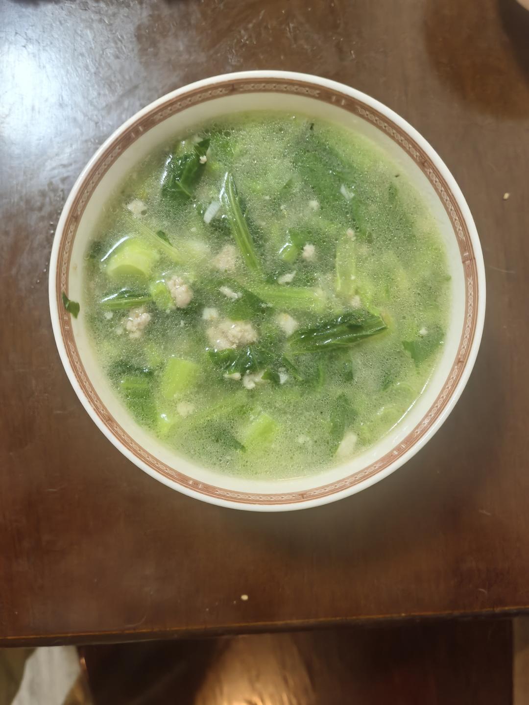 全家人都爱喝的春菜肉末汤