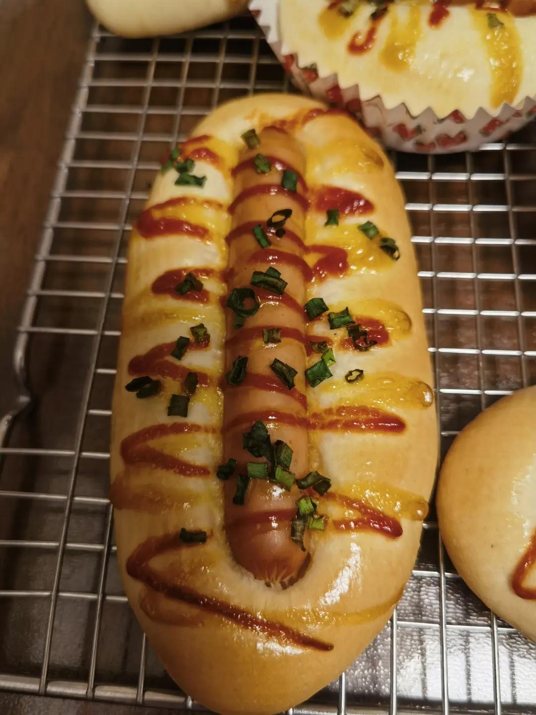 超简单一次发酵热狗面包