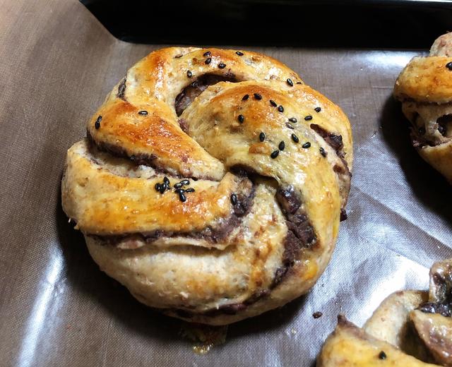 全麦燕麦红豆泥面包的做法