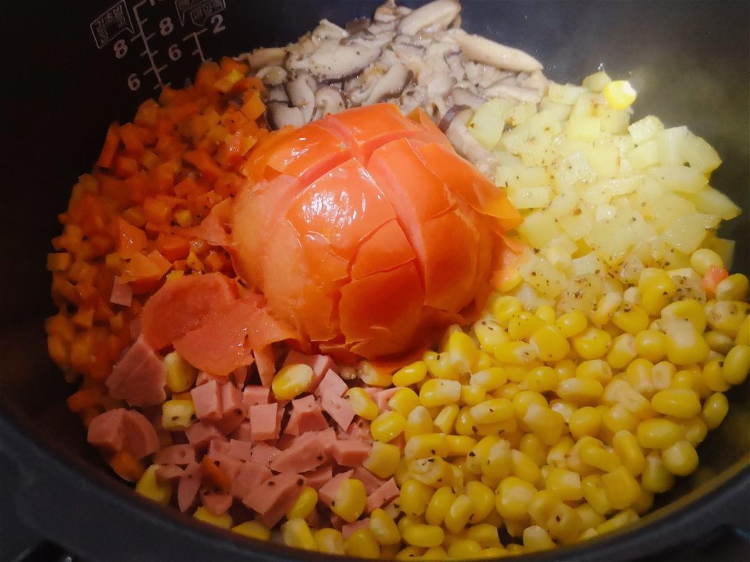 有菜有肉有主食🍅番茄焖饭【松下分体式饭煲】